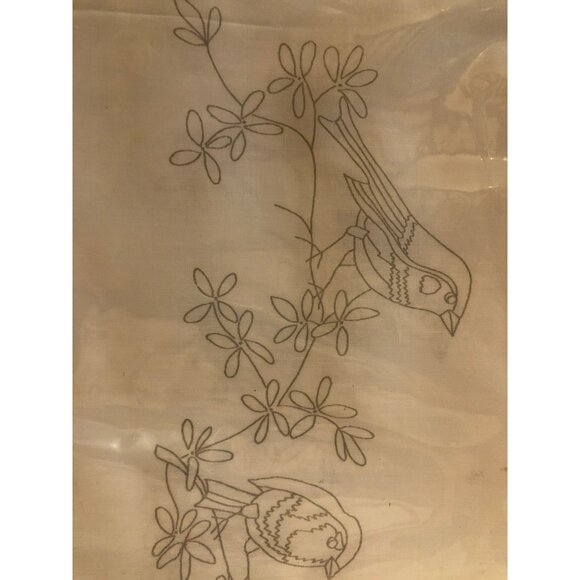 Herrschners Birds On Forsythia Pillowcase Pair Embroidery Kit - Picture 5 of 5